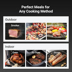 Smart Bluetooth Wireless Meat Thermometer, 10X Enhanced Sub-1G Signal and Stability, Standalone Display Base, Certified Accuracy ±0.5°F, WiFi Unlimited Range for BBQ, Oven, Smoker, Grill