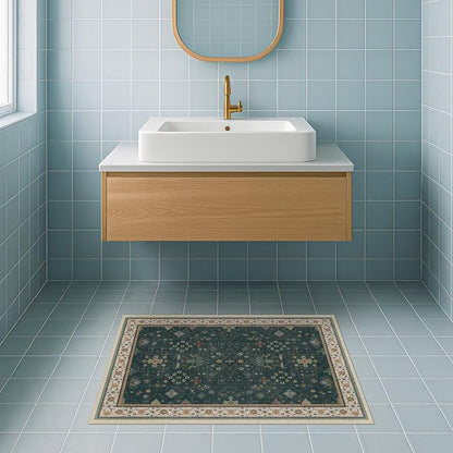 Dark Green Oushak 2x4 Entryway Rug - Image 2