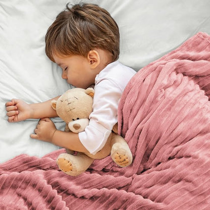 BEDELITE 3D Ribbed Pink Baby Blankets - Image 4