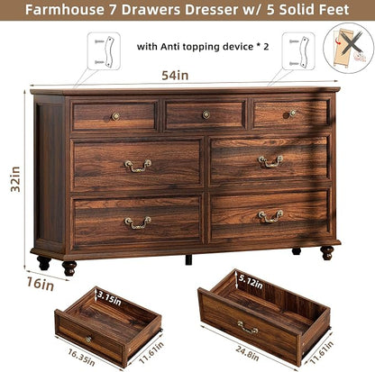 Joaxswe Farmhouse 54" 7 Drawers Dresser - Image 2