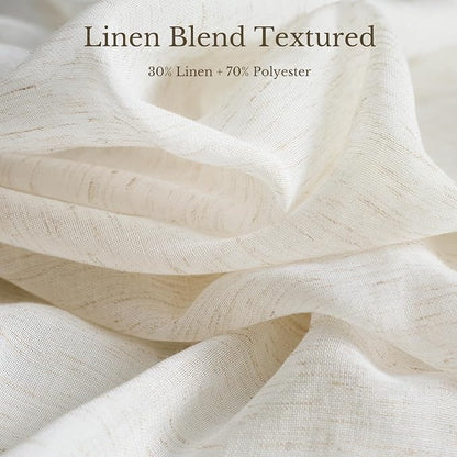 NICETOWN Linen Burlap Semi Sheer 144 inch Extra Long Curtains - Image 5
