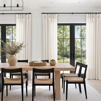 126 Inch Ceiling Track Extra Long Luxury Curtains Cream Semi Sheer | Light - Image 7