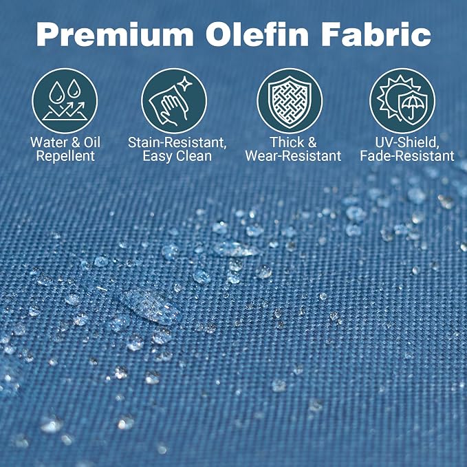 Patio Furniture Set, High Back Swivel Chairs, Weather Resistant Olefin Fabric - Image 5