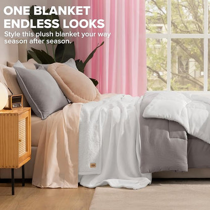 UGG Nita King Blanket, Reversible Plush Fleece, UGG Fluff Plush Face, Smooth - Image 4