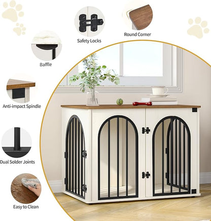 Hzuaneri 26.8'' Wooden Dog Crate Furniture, Indoor Dog Kennel Dogs Cage - Image 7