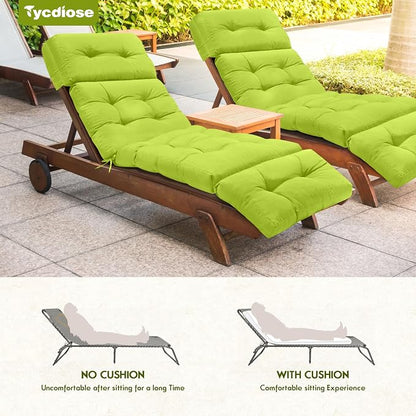 Waterproof Chaise Lounge Chair Cushions Outdoor 74.4 x 22 x 4.7 Inches - Image 6