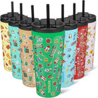 BJPKPK 22oz Stainless Steel Insulated Tumbler With lid And Straw Travel Coffee Thermal Tumblers Cup For Women And Men,Game