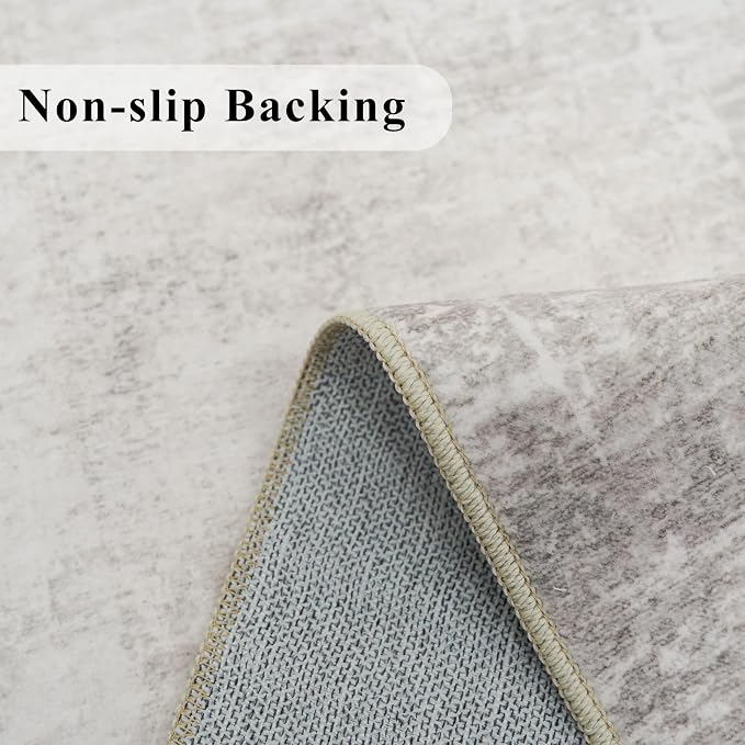 3x7 Washable Hallway Runner Rug: Abstract Stain Resistant Kitchen Rug Farmhouse - Image 3