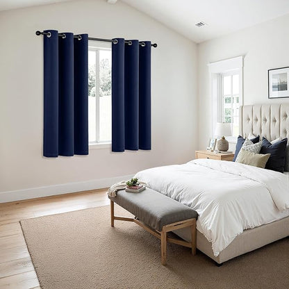 MIULEE Blackout Curtains for Bedroom 2 Panels 34 x 63 Inch Long Navy Blue | - Image 6