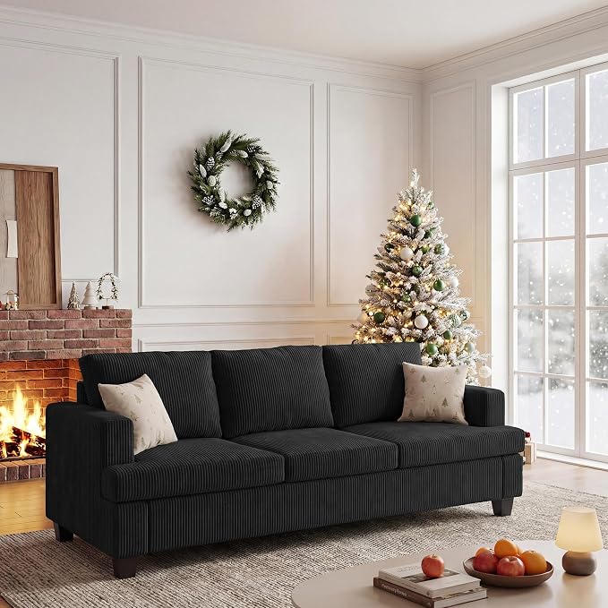 Apicizon 89" Dark Grey Couch for Living Room, Comfy Clound Couch 3 Seater Sofa - Image 5