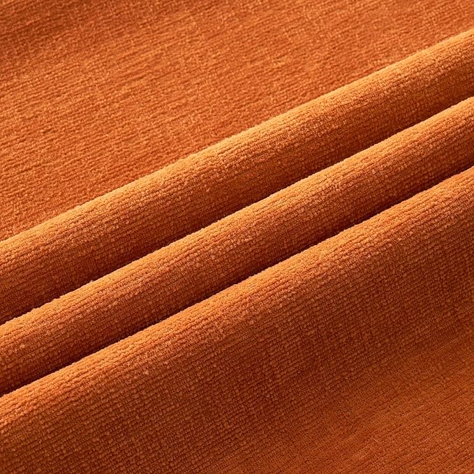 MIULEE Fall Orange Chenille Couch Throw Pillow Covers, 16x16 | Set of 2 - Image 2
