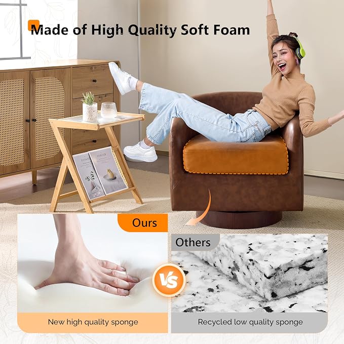 VINGLI 360°Swivel Accent Chair - Image 6