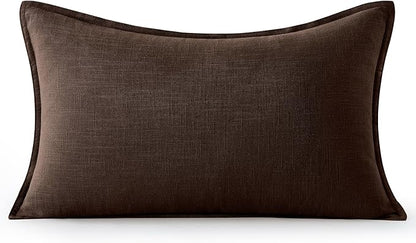 MIULEE Decorative Linen Lumbar Pillow Cover 12x20 Inch Dark Brown | Fall Autumn - Image 7