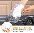 64oz Glass Pitcher with Lid-2 Quart, Heavy Duty Glass Mason Jar Pitcher 2 Packs, Leak-Proof Wide Mouth Jar with Pouring Airtight Lid, Ideal Container for Water, Juice, Milk and Drinks Storage