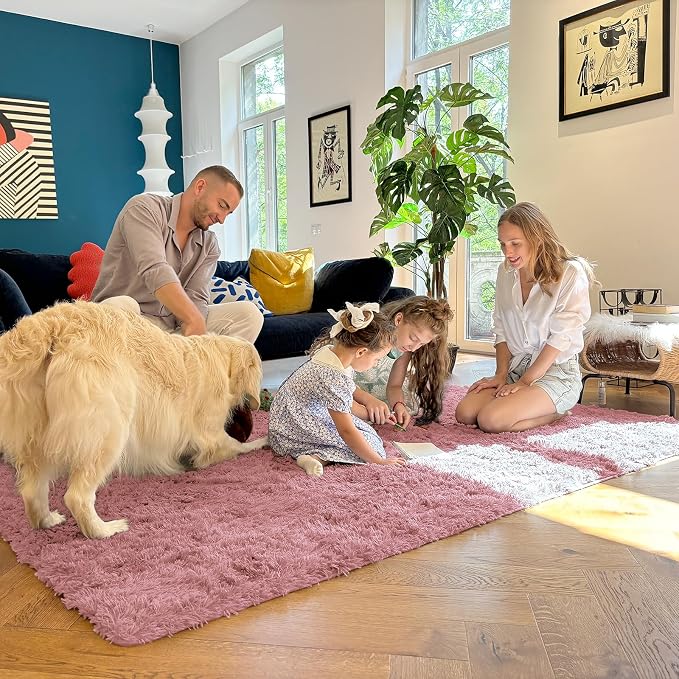 OLANLY 2x3 Machine Washable Small Bedside Rug, Soft Fluffy Shaggy Entryway - Image 7