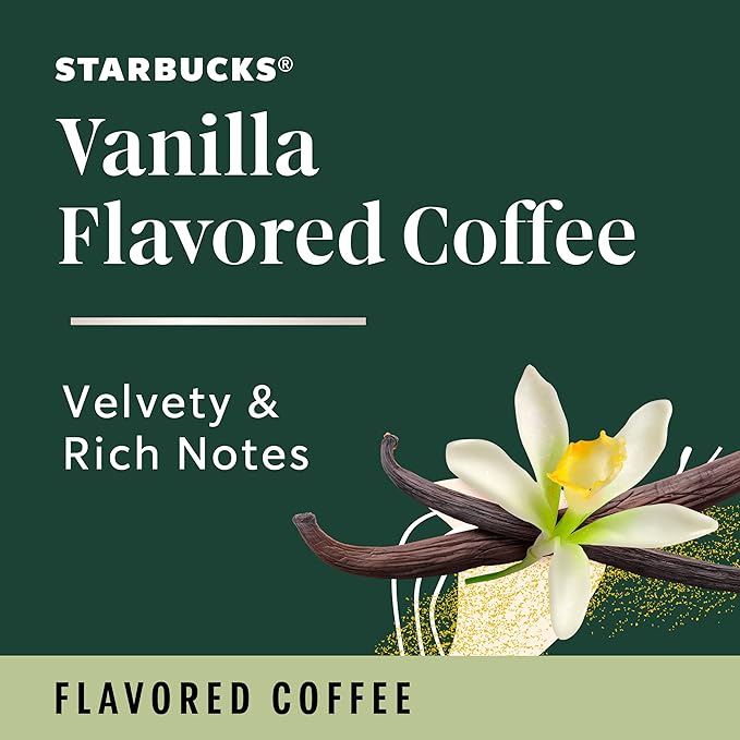 Starbucks Ground Coffee, Vanilla Flavored Coffee, Naturally Flavored, 100% Arabica, 6 bags (11 oz each)