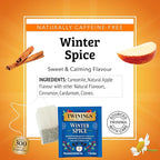 Twinings Winter Spice Herbal Tea Individually Wrapped, 20 Count (Pack of 6), Camomile, Apple, Cinnamon, & Clove, Caffeine-Free, Enjoy Hot or Iced, 120 Teabags