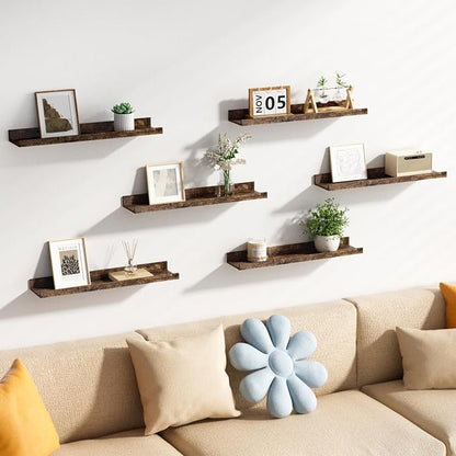 upsimples Floating Shelves for Wall, 23.6 Inch Shelves for Decor Storage Set of - Image 5