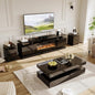 4-Piece Modern Living Room Table Set, Includes High Gloss 70" Fireplace TV Stand by Nordivale
