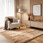Coffee Rabbit Striped Plush Rug 3'x5', Fluffy Faux Fur Shaggy Area Rug by CHOVY