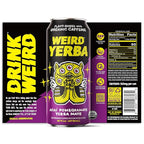 Drink Weird Organic Acai Pomegranate Yerba Mate – 16oz Cans, 160mg Organic Caffeine, Pack of 12 – Antioxidant-Rich Energy Drink Alternative