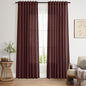 Reddish Brown Linen Curtains 84 Inch Length 2 Panels Set by Nanspring