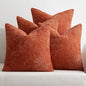 MIULEE Decorative Chenille Fall Pillow Covers Burnt Orange 18x18 Pack of 4 | by MIULEE