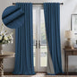 Navy Blue Curtains 108 Inches Long 2 Panel Faux Linen Nautical Modern Farmhouse by Pitalk