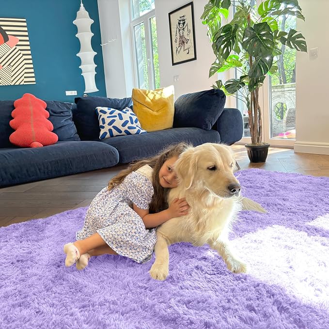 OLANLY 2x3 Machine Washable Small Bedside Rug, Soft Fluffy Shaggy Entryway - Image 5