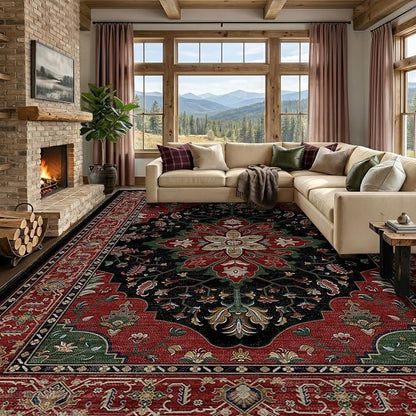 RELEANY Washable Area Rug, Large 10'x14', Water Repellent, Pet Friendly by RELEANY