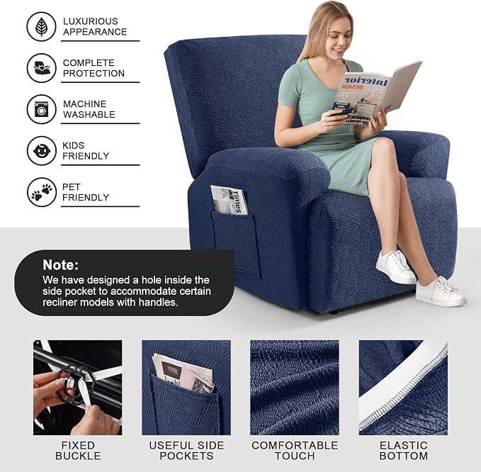 Timeles Recliner Covers Extra Wide Recliner Chair Cover Reclining Sofa - Image 3