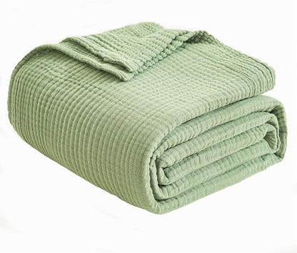 EMME Muslin Blankets for Adults Throw Blanket for Couch Breathable Gauze Soft - Image 7
