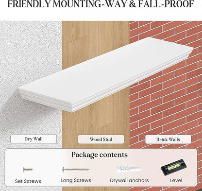 Fun Memories Floating Shelves 55 Inch Long, 9.3 Inch Deep Classic Crown Molding - Image 6