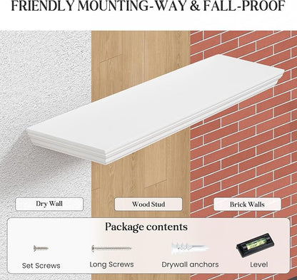 Fun Memories Floating Shelves 36 Inch Long, 9.3 Inch Deep Classic Crown Molding - Image 6