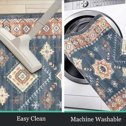 HEBE Boho Kitchen Rugs Set of 3, Non Slip Washable Kitchen Mats - Image 4