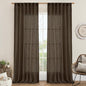 Brown Linen Curtains for Living Room 84 inch Length 2 Panels | Light Filtering by LAMIT