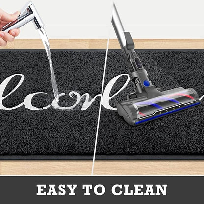 Black Door Mat Welcome Mats Outdoor Indoor Doormat - Image 5