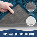 Arotive Luxury Chenille Bathroom Rug Mat, Extra Soft Thick Absorbent Shaggy Bath Rugs, Non-Slip Machine Wash Dry, Plush Bath Mats for Bathroom, Shower and Tub, 44x32, Peacock Blue