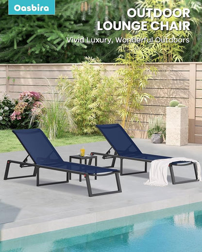 Aluminum Chaise Lounge Chair Outdoor, Foldable& No Assembly Patio Pool Lounge - Image 7