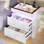 Night Stand with Charging Station and Smart RGB Lights, LED Nightstand with by VlsrkaFurniture