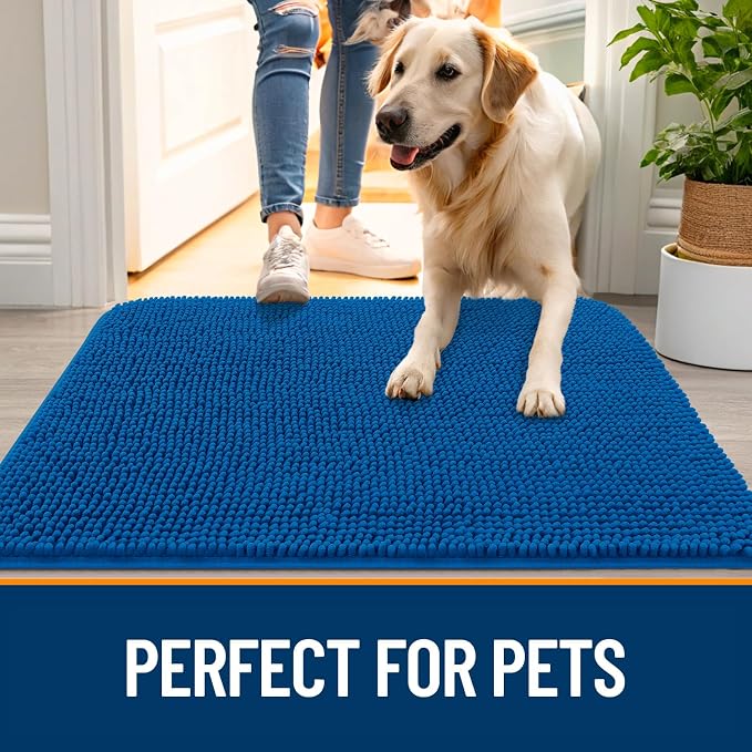OLANLY Dog Door Mat for Muddy Paws 70x35, Super Absorbent Chenille Mud Mat | - Image 6