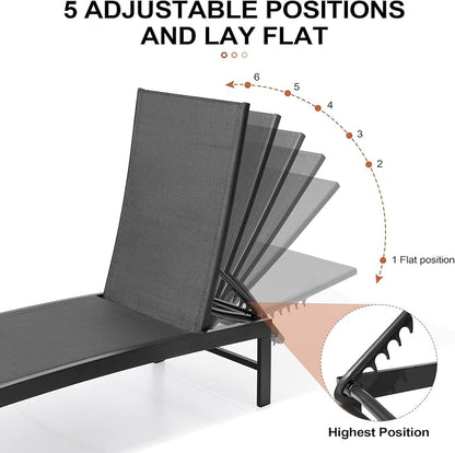 Crestlive Products Outdoor Lounge Chairs, Aluminum Pool Chaise Lounge Chairs - Image 4