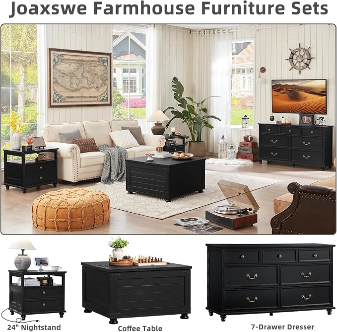 Joaxswe Farmhouse Nightstand Set of 2 - Image 8