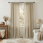 Burlywood Birch Natural Linen Curtains 92 Inch Length 2 Panels Set Back Tab by Pitalk
