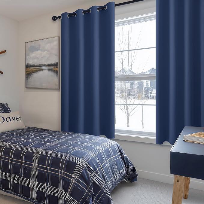 Blackout Curtains for Bedroom, 52 x 54 Inches Long, 2 Panels | Thermal - Image 6