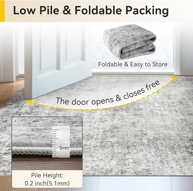 RELEANY Washable 7'x9' Abstract Area Rug - Image 6