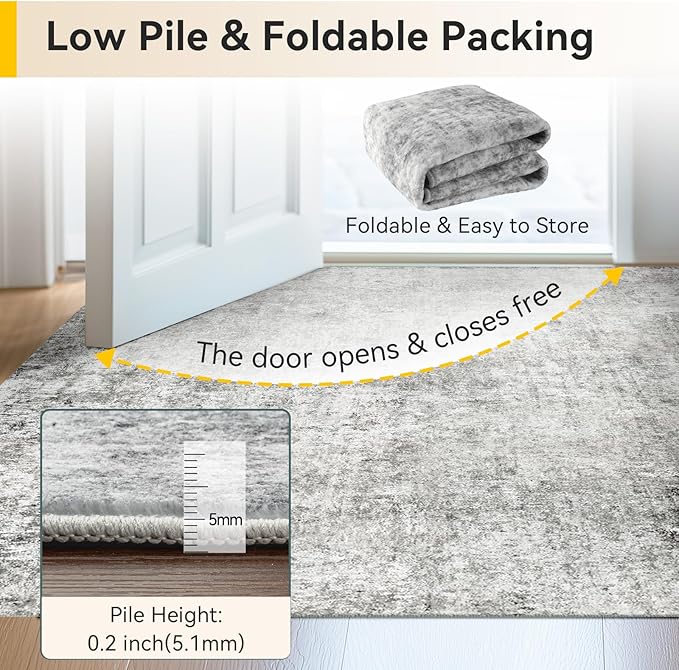RELEANY Washable 6'x9' Abstract Area Rug - Image 7