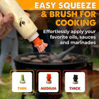 BBQ Brushes for Sauce – Silicone Basting Brush Dispenser for Grilling, Roasting & Baking - BBQ Sauce Bottles for Cooking, Marinades and Oils – Grilling Accessories & Gifts for Men