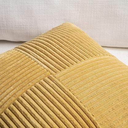 Fancy Homi 2 Packs Mustard Yellow Lumbar Decorative Throw Pillow Covers 14x22 - Image 3