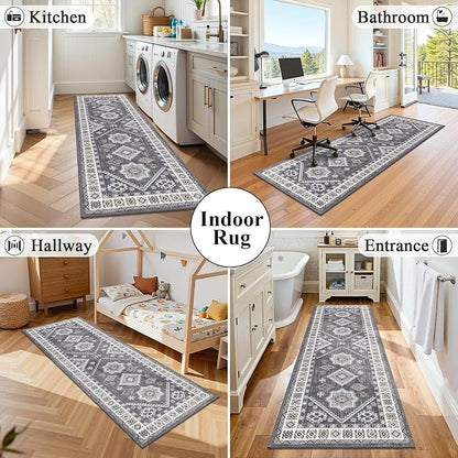 HEBE Boho Kitchen Mats for Floor 24''x60'', Non Slip Washable Runner Rug | - Image 8